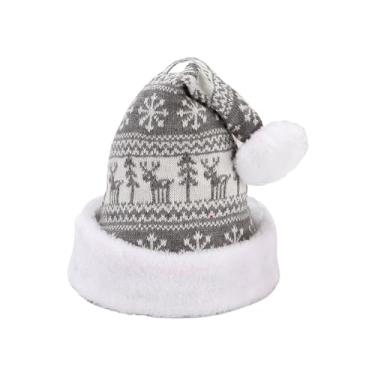 Imagem de Chapéu de Natal de lã tricotado 30 * 40 cm chapéu de inverno adulto decoração atmosfera de Natal layout (5 peças, tipo d)