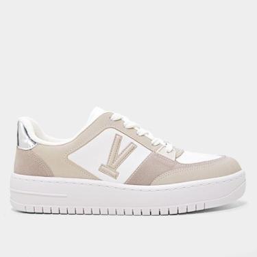 Imagem de Tênis Vizzano Casual Feminino, Branco, Cinza, 34
