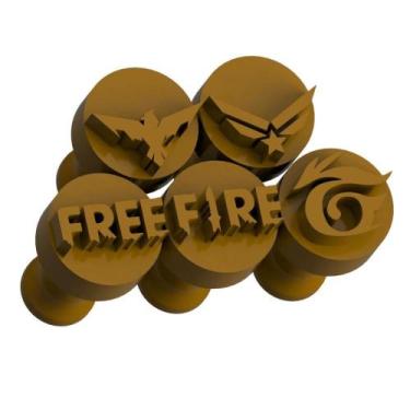 Imagem de Kit Carimbo Marcador Brigadeiros FREE FIRE Molde Festa Confeitaria Ani