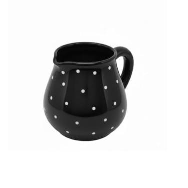 Imagem de Leiteira Cerâmica 600ml (PRETA COM BOLINHA BRANCO)