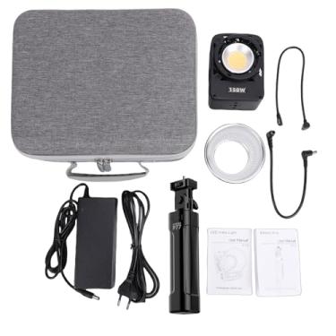 Imagem de Akozon Luz de Vídeo COB de 150 W Com Controle de APP, Luz de Estúdio 2700K-6500K Com Refletor, de Câmera Portátil Com Alça de Bateria, 6 Efeitos Predefinidos, Alto CRI 95+ para