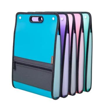 Imagem de Pasta Sanfonada A4 12 Divisórias Cristal para Organização de Documentos com Fechamento Elástico, Arquivo Portátil para Escritório, Escola e Rotina Diária (ALEATORIO(com ziper),2 UNIDADE)