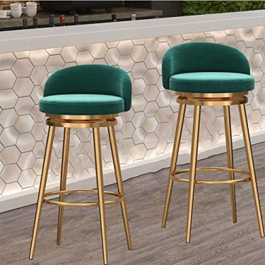 Imagem de KIDYBO Cadeiras de bar com encosto para ilha de balcão de cozinha, banquetas de bar com altura de bar para bar doméstico, 38 x 38 x 70 cm, conjunto de 2 bancos de bar altos para móveis de bar