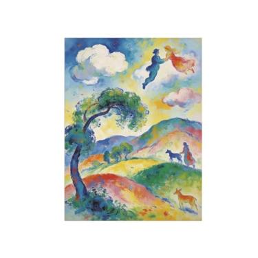 Imagem de BMZFYBS Impressões em tela de arte de parede surrealismo - casal nuvens de montanha - pintura de decoração de paisagem - imagens para sala de estar 60 x 80 cm 24 x 31 pol sem moldura