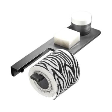 Imagem de KHUTRW3D Rack de armazenamento de chuveiro, suporte de papel higiênico com prateleira, parafusos, suporte de rolo de papel higiênico, dispensador de armazenamento de banheiro de alumínio espesso