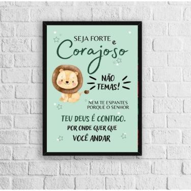 Imagem de Quadro Infantil Safari 24x18cm - Seja Forte E Corajoso