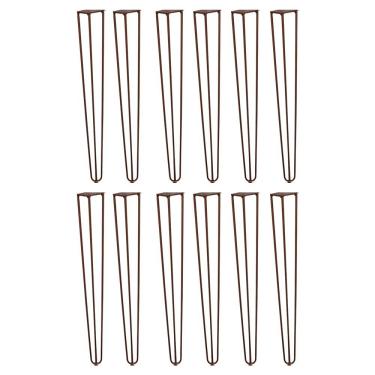 Imagem de Kit 12 Pés de Metal 60 CM Hairpin Legs Mesa de Canto Aparador Bronze