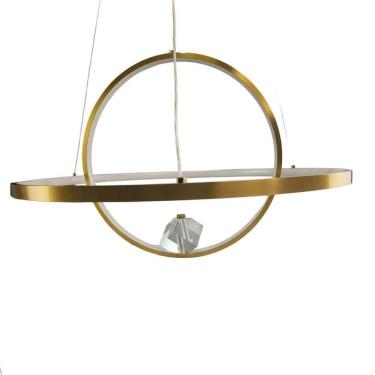 Imagem de Lustre Luminaria Pendente Planeta Arco 2 Aneis Terra Perfil Infinito Decoraçao Sala