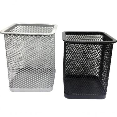 Imagem de Cesto Telado Organizador Porta Caneta Aramado Quadrado 10 Cm