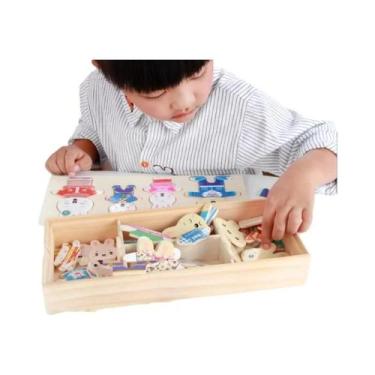 Imagem de Quebra-Cabeça De Madeira Montessori Para Crianças, Jogo De Troca De Ro