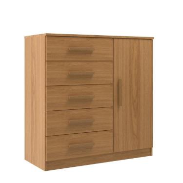 Imagem de Cômoda Sapateira New Monaco 1 Porta 5 Gavetas - Cinnamomo