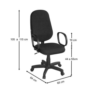 Imagem de Cadeira De Escritório Giratória Presidente Com Braço Seul Preta