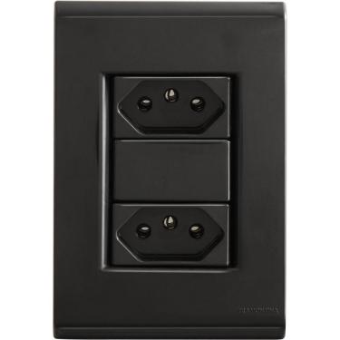 Imagem de Conjunto 4x2 Com 2 Tomadas 2p T 20 A 250 V Tramontina Liz Grafite