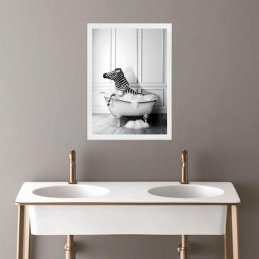 Imagem de Quadro Banheiro Coleção Animais - Zebrinha 33X24Cm