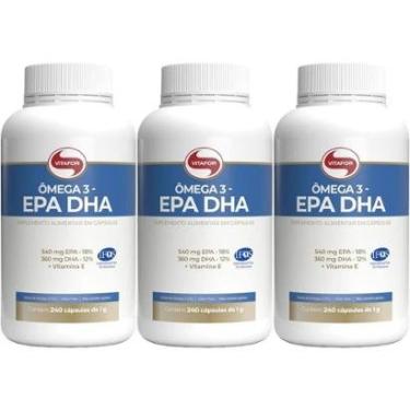 Imagem de Kit 3X Ômega 3 EPA DHA - 240 Cápsulas 1g - Vitafor-Masculino