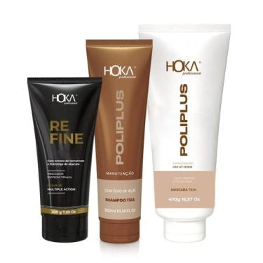 Imagem de Hoka kit poliplus teia shampoo 300ml + máscara 500g + leave-in refine