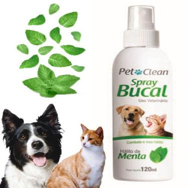 Imagem de Spray Bucal Cachorro Gato 120ml Contra Mau Hálito Pet Clean, Menta
