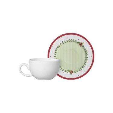 Imagem de Conjunto Com 6 Xícaras De Café Com Pires Ludic Natal 85Ml