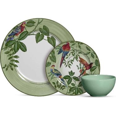 Imagem de Aparelho De Jantar Com 12 Peças Birds Verde Agua - Alleanza