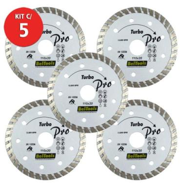 Imagem de Kit 5 Disco Diamantado Turbo 110 x 20mm Beltools