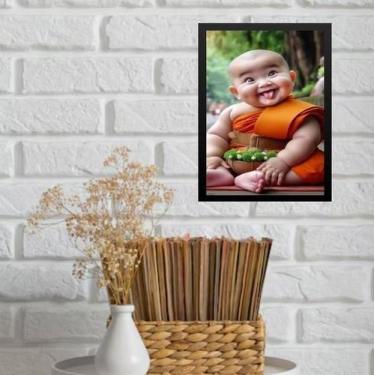 Imagem de Quadro Decorativo Buda Neném Atrevido 24X18Cm - Com Vidro - Quadros On
