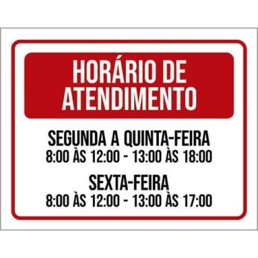Imagem de Placa Horário Atendimento Segunda Quinta 8 As 12 36X46 - Sinalizo