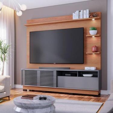 Imagem de Estante para Home Theater e TV até 70 Polegadas Campeche Feijó e Cinza