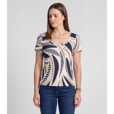 Imagem de Blusa Feminina em Malha Visco Infinita Cor Azul, GG, Azul