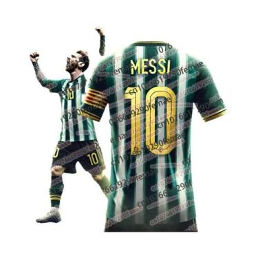Imagem de Camiseta Masculina Estampada Messi Respirável E De Secagem Rápida Para