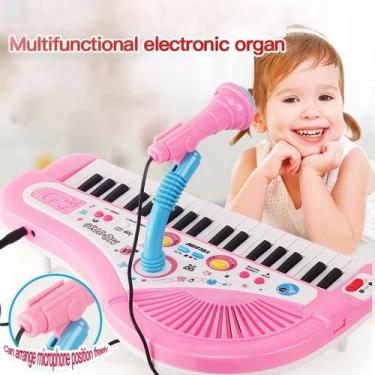 Imagem de 37 Teclas Crianças Musical Piano Rosa Eletrônico - J-One