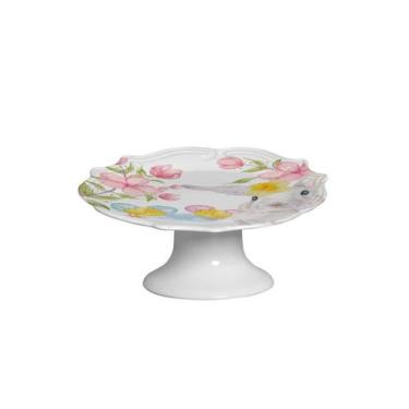 Imagem de Prato de Bolo Com Pé Páscoa Flower Rabbit - Scalla