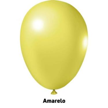 Imagem de Balão Bexiga Liso Festa Decoração 7 Pol. Amarelo C/ 50 Un - TAMAROZZI 