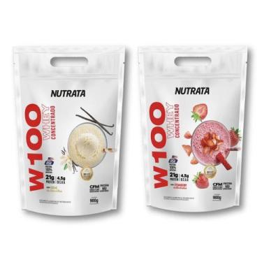 Imagem de Kit Com 2 Un Whey Protein W100 Refil 900G Nutrata