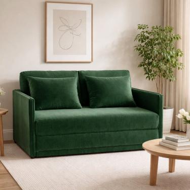 Imagem de Sofá-cama Casal Veludo Charlie Verde