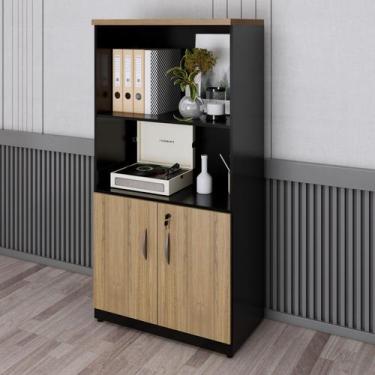 Imagem de Armário para Escritório Multiuso Aberto Alto com Chave Yescasa