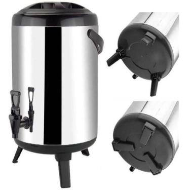 Imagem de Garrafa inox térmica 8l café leite quente frio água botijão luxo diamo