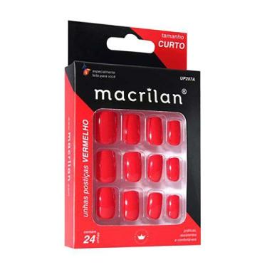 Imagem de Unhas Postiças Macrilan Tamanho Curto, Vermelho - UP207A
