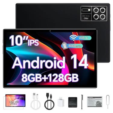 Imagem de Xixaomiro S12 Tablet, 10.1 Polegada Android 14, 8GB+128GB Tablet com Película de Proteção, Caneta stylus, 1920x1200 Tela, WIFI 5G 13MP/5MP Câmera 8000mAh Bateria(Preto)