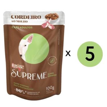 Imagem de Kit 5 Unidades Ração Úmida Quatree P/ Cães Supreme Ad. Cordeiro Sachê 