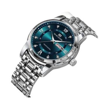 Imagem de Relógio De Luxo Masculino Com Cristais Azuis Em Ouro, Estilo Empresari