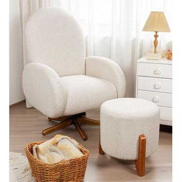 Imagem de Poltrona Amamentação Bia Balanço e Giro com Puff - Bliss Baby