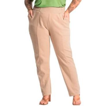 Imagem de Calça Feminina Secret Glam Plus Size com Elástico Nude-Feminino