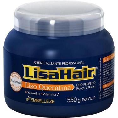 Imagem de Creme Alisante Profissional LisaHair Embelleze Liso Queratina - 550g