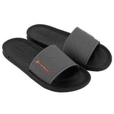 Imagem de Chinelo Adulto Masculino Rider Street Slide 11.578, Preto, Cinza, 40