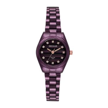 Imagem de Relógio Seculus Feminino Ref: 77362lpsvfa2 Fashion Aço Roxo