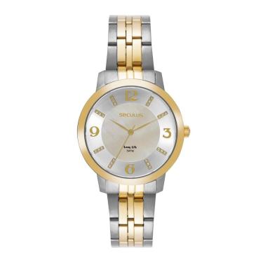 Imagem de Relógio Seculus Feminino Ref: 44337lpsvba2 Casual Aço Bicolor