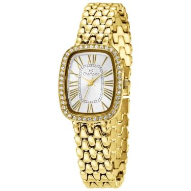 Imagem de Relógio Champion Feminino Ref: Cf26197h Retangular Bracelete Dourado