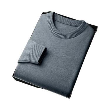 Imagem de Suéter Masculino De Malha Leve E Macio Com Gola Redonda E Manga Longa,