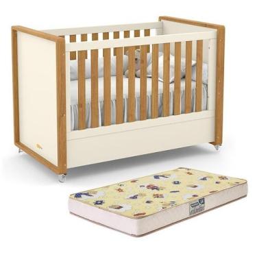 Imagem de Berço Americano Tutto New e Colchão Supreme - Matic Móveis, Off White/