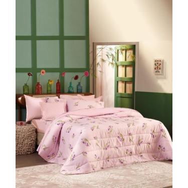 Imagem de Jogo de Cama Queen Teka Crystal 4 Peças 100 Algodão, Orquideas
